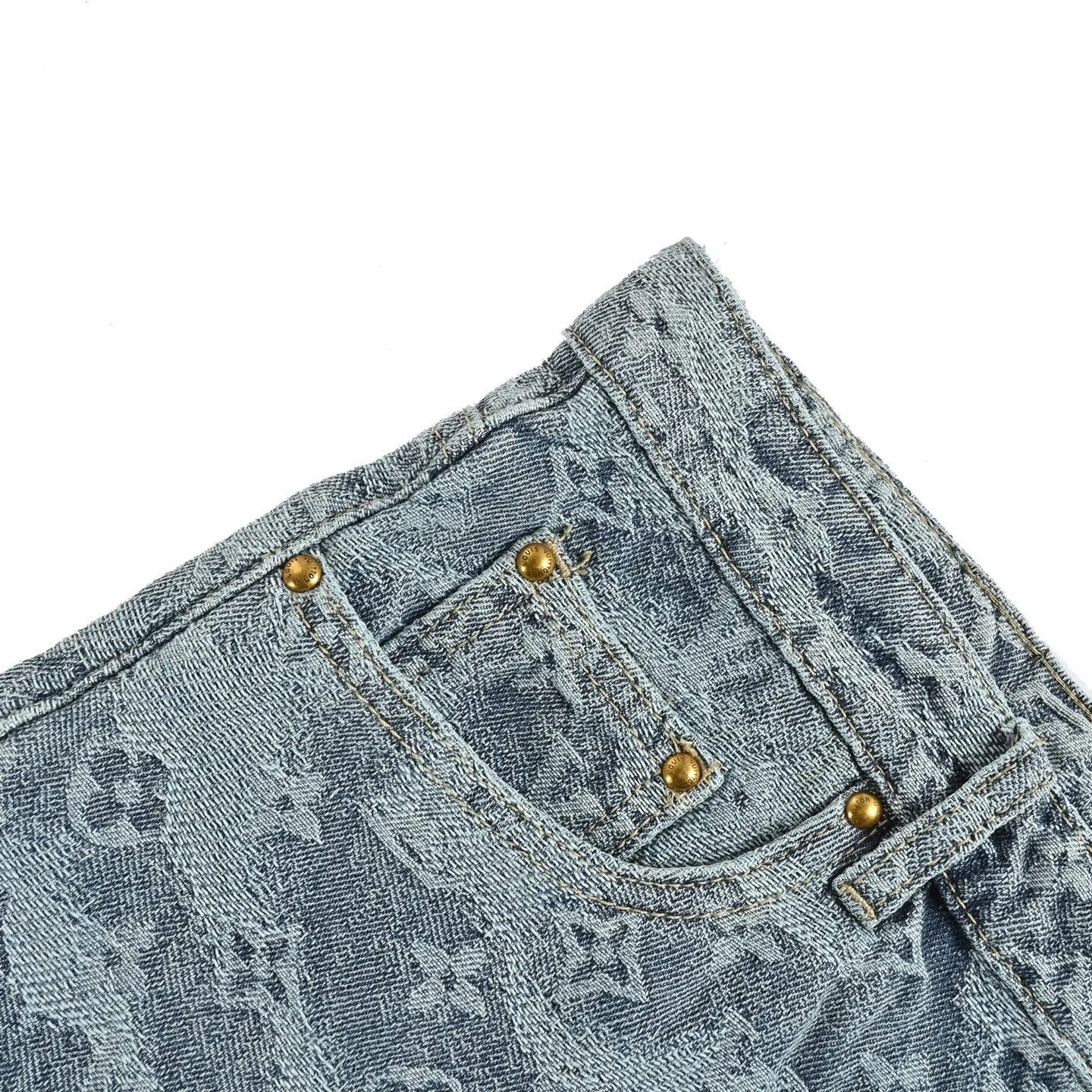 Louis Vuitton/Louis Vuitton cloud old flower jacquard suit denim shorts